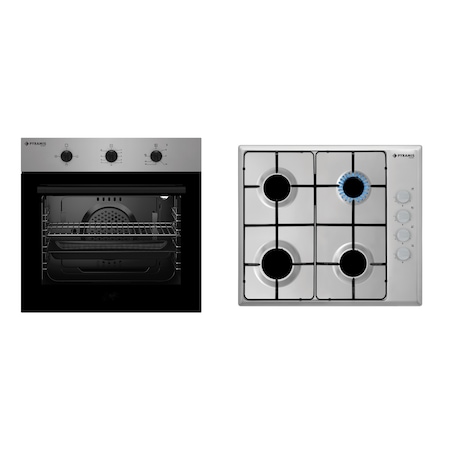 Pachet Pyramis SMARTLINE BASIC, cuptor electric 3 functii si plita cu gaz