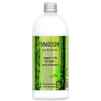 Lapte de argan pentru baie, BingoSpa, Extract de melc si avocado, 500 ml Lapte de argan pentru baie, BingoSpa, Extract de melc si avocado, 500 ml