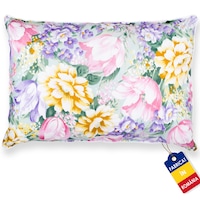 Perna Pernador cu puf si pana de gasca, 50cm x 70cm, flori mov