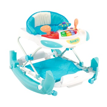 Premergator 2 in 1 Bertoni cu lumini si jucarii muzicale, Albastru Premergator 2 in 1 Bertoni cu lumini si jucarii muzicale, Albastru