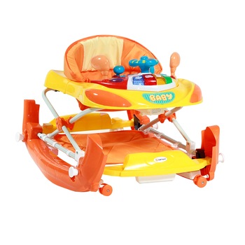 Premergator 2 in 1 Bertoni cu lumini si jucarii muzicale, Portocaliu Premergator 2 in 1 Bertoni cu lumini si jucarii muzicale, Portocaliu
