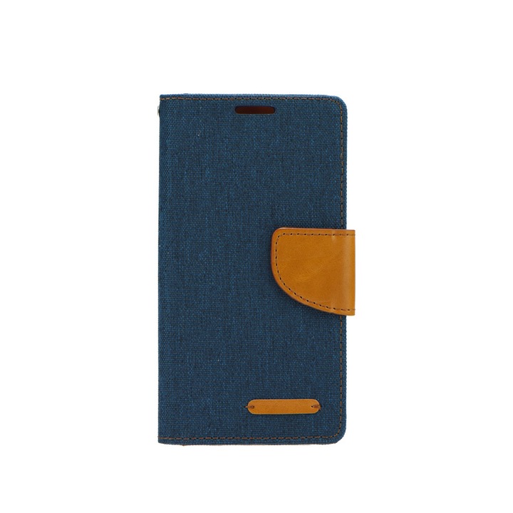 Flip telefontok, kellemes farmer hatású anyagból - Apple iPhone 5 / 5S / SE, Tengerkék