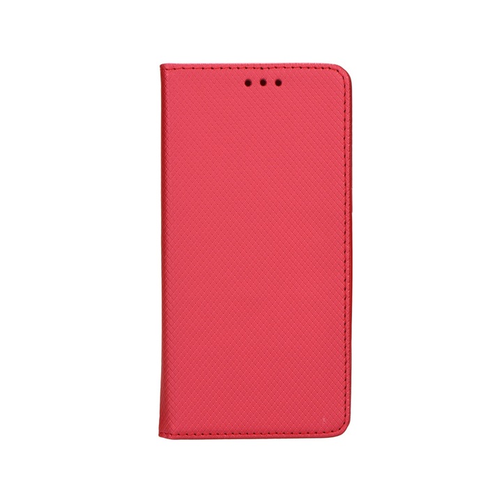 Smart flip Telefontok, mágneses flip zár, oldalra nyíló, bőr hatású - Huawei P8 Lite 2017/ P9 lite 2017, Piros