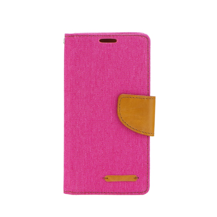 Flip telefontok, kellemes farmer hatású anyagból - Huawei P8 Lite, rózsaszín
