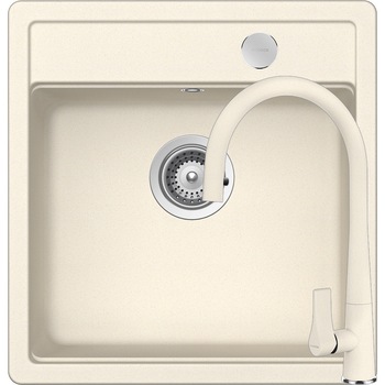 Kit chiuveta Schock Mono N-100S 490 x 510 mm si baterie Schock Gota cu Dus Extractibil Magnolia Cristadur Kit chiuveta Schock Mono N-100S 490 x 510 mm si baterie Schock Gota cu Dus Extractibil Magnolia Cristadur