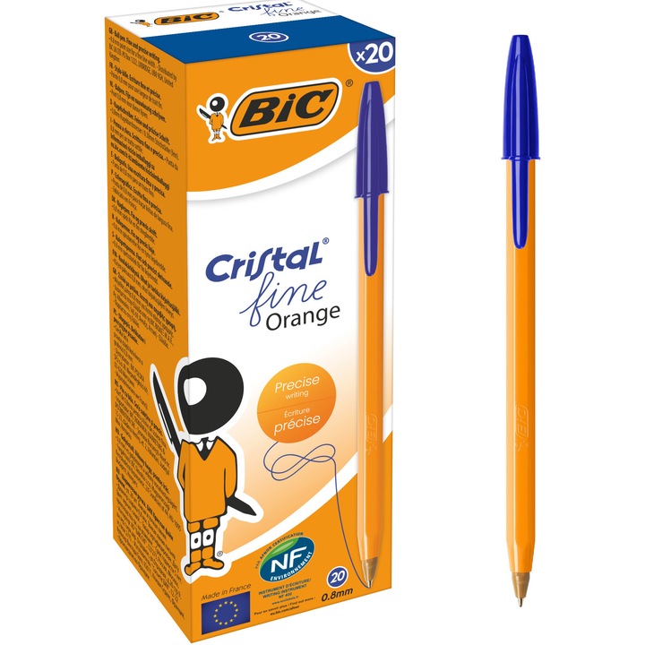 Pix Orange Fine albastru cut/20, BIC