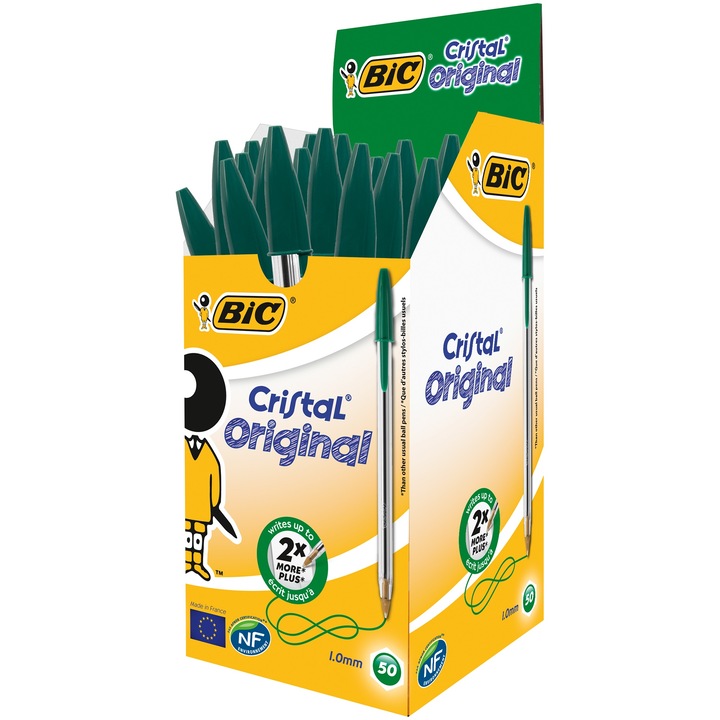 Bic Cristal Medium NF zöld golyóstoll, 50 db/doboz