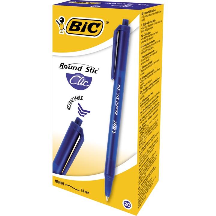 Pix Round Stic Clic albastru box 20, BIC