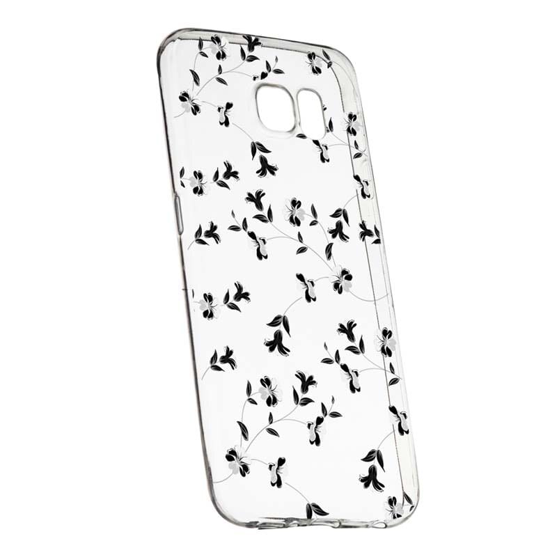 Husa Silicon, Transparent, Slim, Flori, 128, Samsung Galaxy S7 Edge