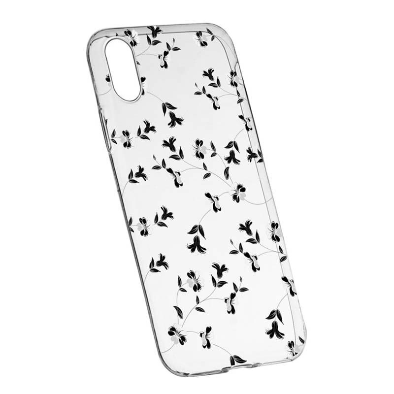 Husa Silicon, Transparent, Slim, Flori, 128, HTC Desire 12