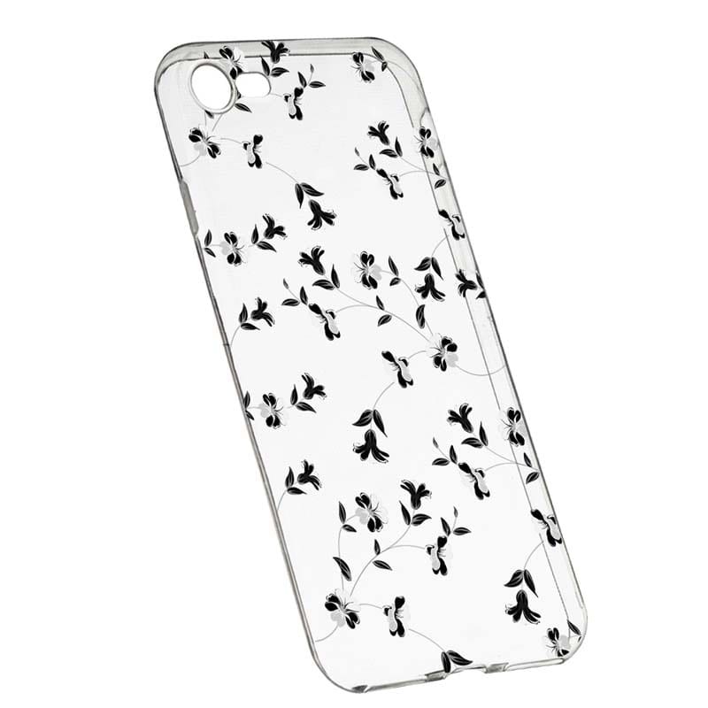 Husa Silicon, Transparent, Slim, Flori, 128, Apple iPhone 6 / 6S