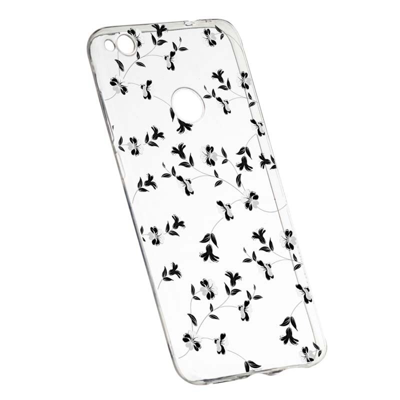 Husa Silicon, Transparent, Slim, Flori, 128, Huawei P9 Lite 2017