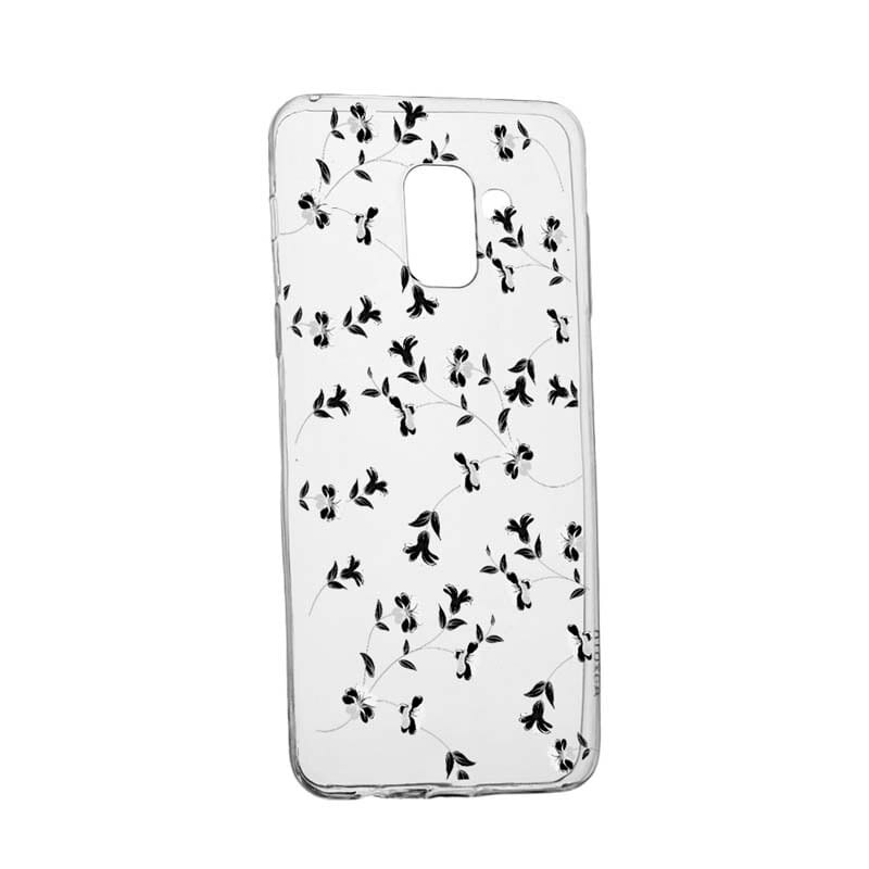 Husa Silicon, Transparent, Slim, Flori, 128, Samsung Galaxy A8 2018 / A5 2018