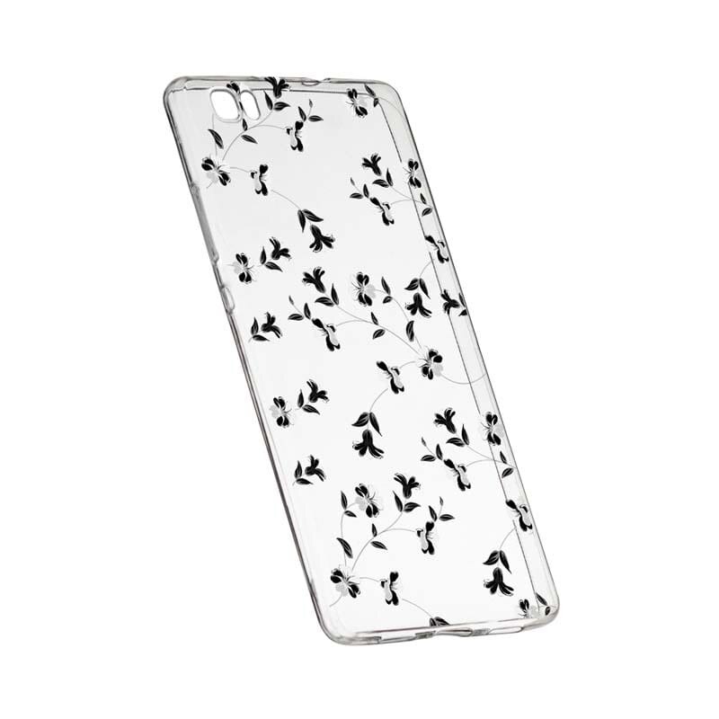 Husa Silicon, Transparent, Slim, Flori, 128, Huawei P8 LITE