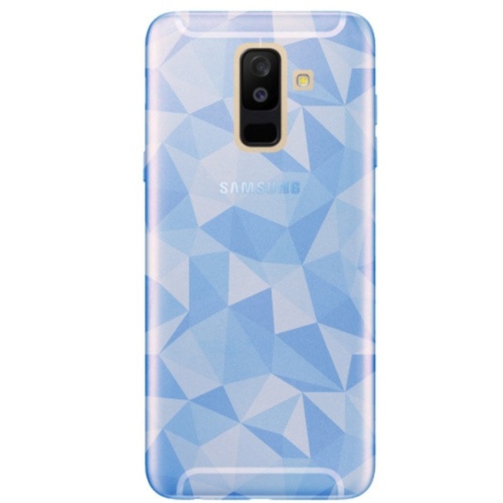 Hátlapvédő telefontok gumi / szilikon (3D, gyémánt minta) VilágosKék [Samsung Galaxy A6+ (2018) SM-A605F]