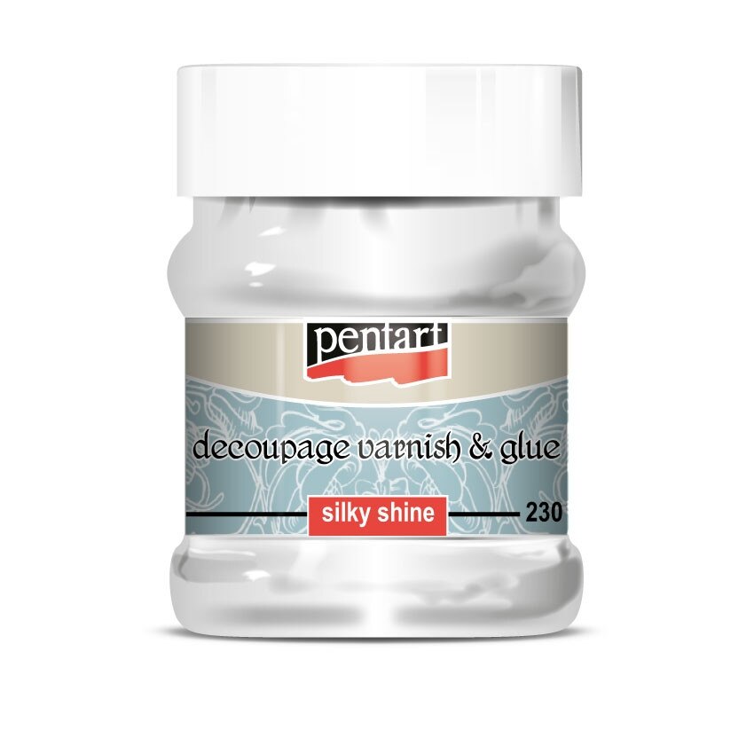 Lipici cu lac pentru decupaj Silky Shine Pentart - luciu de matase, 230 ml