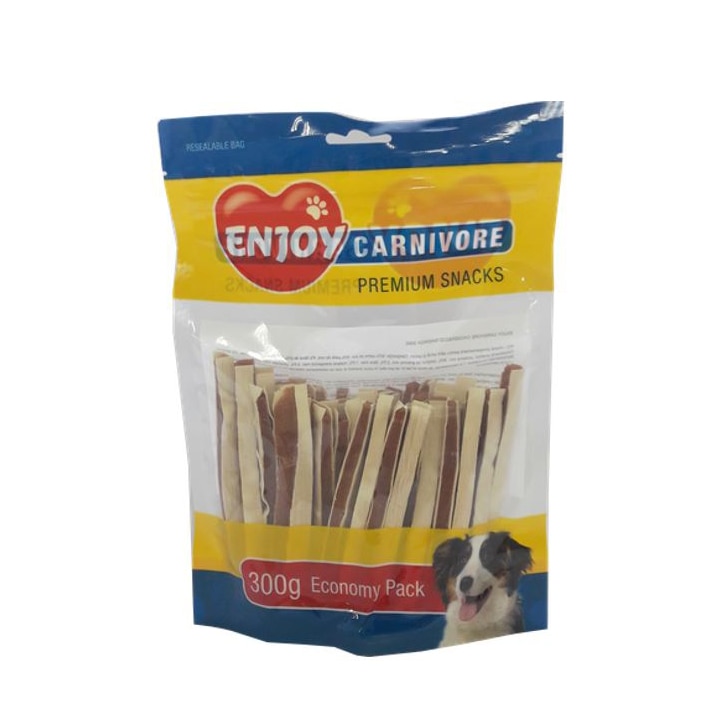 Recompense pentru caini Enjoy Carnivore, Sandwich cu pui si cod, 300g