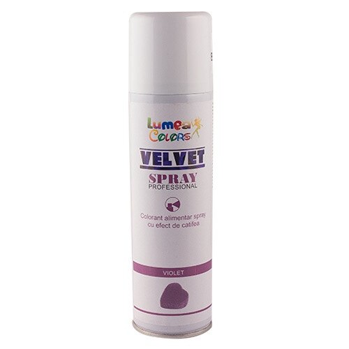 Colorant alimentar spray cu efect de catife violet, 250 ml - Lumea Colors