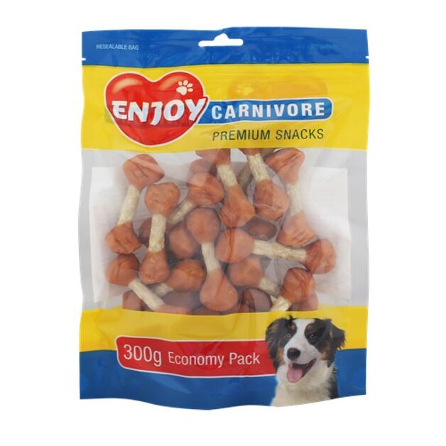Recompense pentru caini Enjoy Carnivore, Lollipops cu pui, 300g
