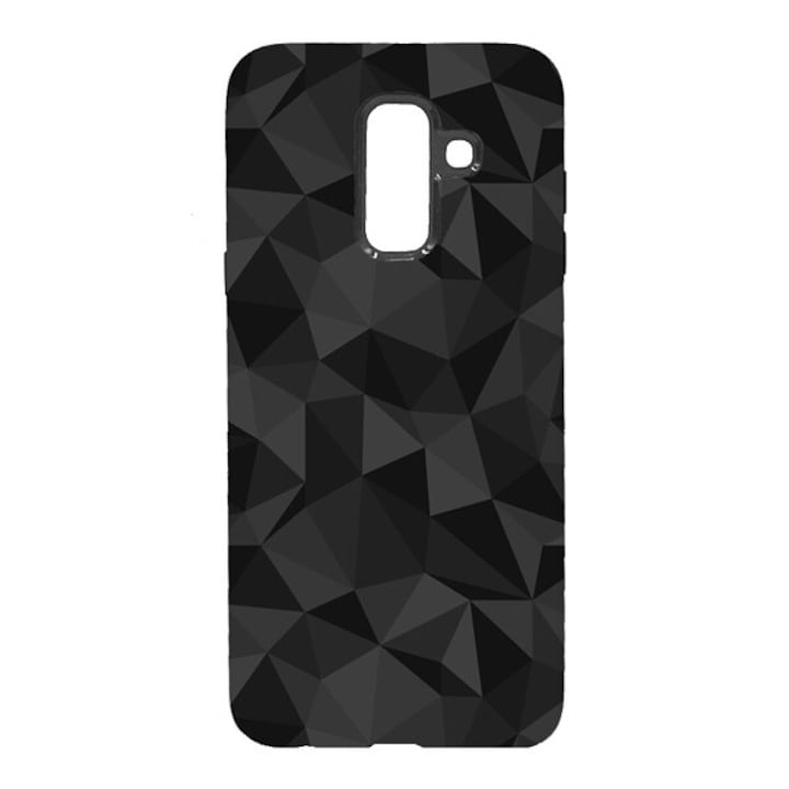 Hátlapvédő telefontok gumi / szilikon (3D, gyémánt minta) Fekete [Samsung Galaxy A6+ (2018) SM-A605F]