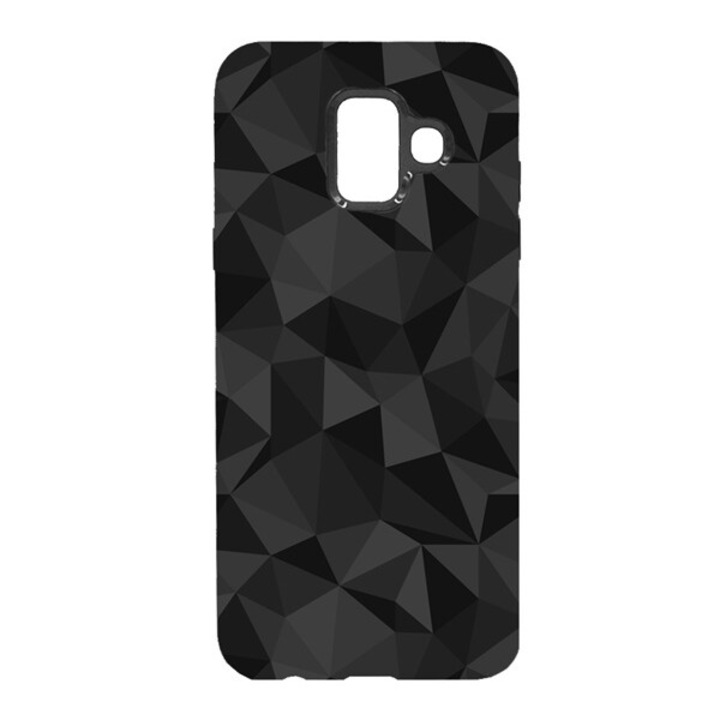 Hátlapvédő telefontok gumi / szilikon (3D, gyémánt minta) Fekete [Samsung Galaxy A6 (2018) SM-A600F]