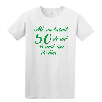 Tricou Personalizat pentru Barbati Alb, Marimea XL - Mi-au trebuit 50 de Ani Tricou Personalizat pentru Barbati Alb, Marimea XL - Mi-au trebuit 50 de Ani