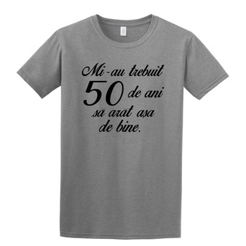 Tricou Personalizat pentru Barbati Gri, Marimea M - Mi-au trebuit 50 de Ani Tricou Personalizat pentru Barbati Gri, Marimea M - Mi-au trebuit 50 de Ani