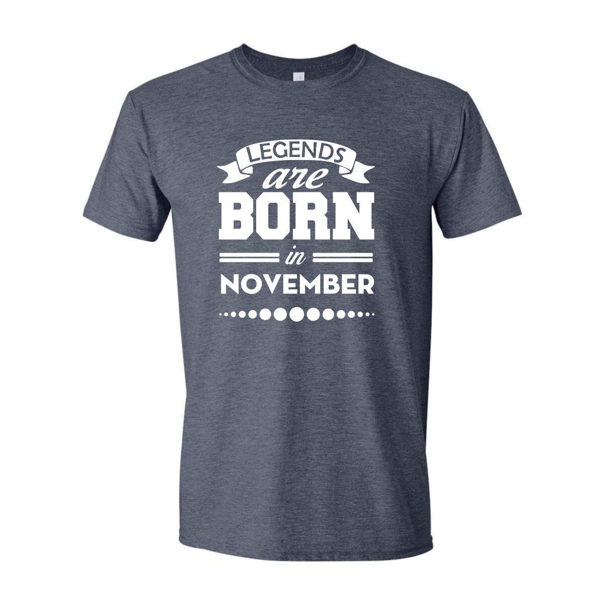 Tricou Personalizat pentru Barbati Gri Inchis, Marimea S - Legends Are Born in November
