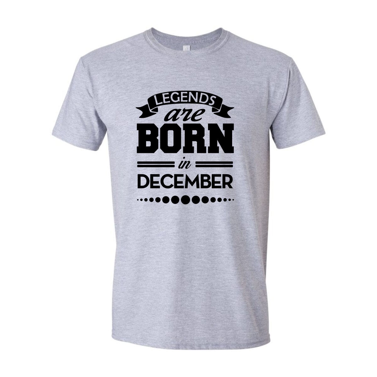 Tricou Personalizat pentru Barbati Gri Deschis, Marimea M - Legends Are Born in December