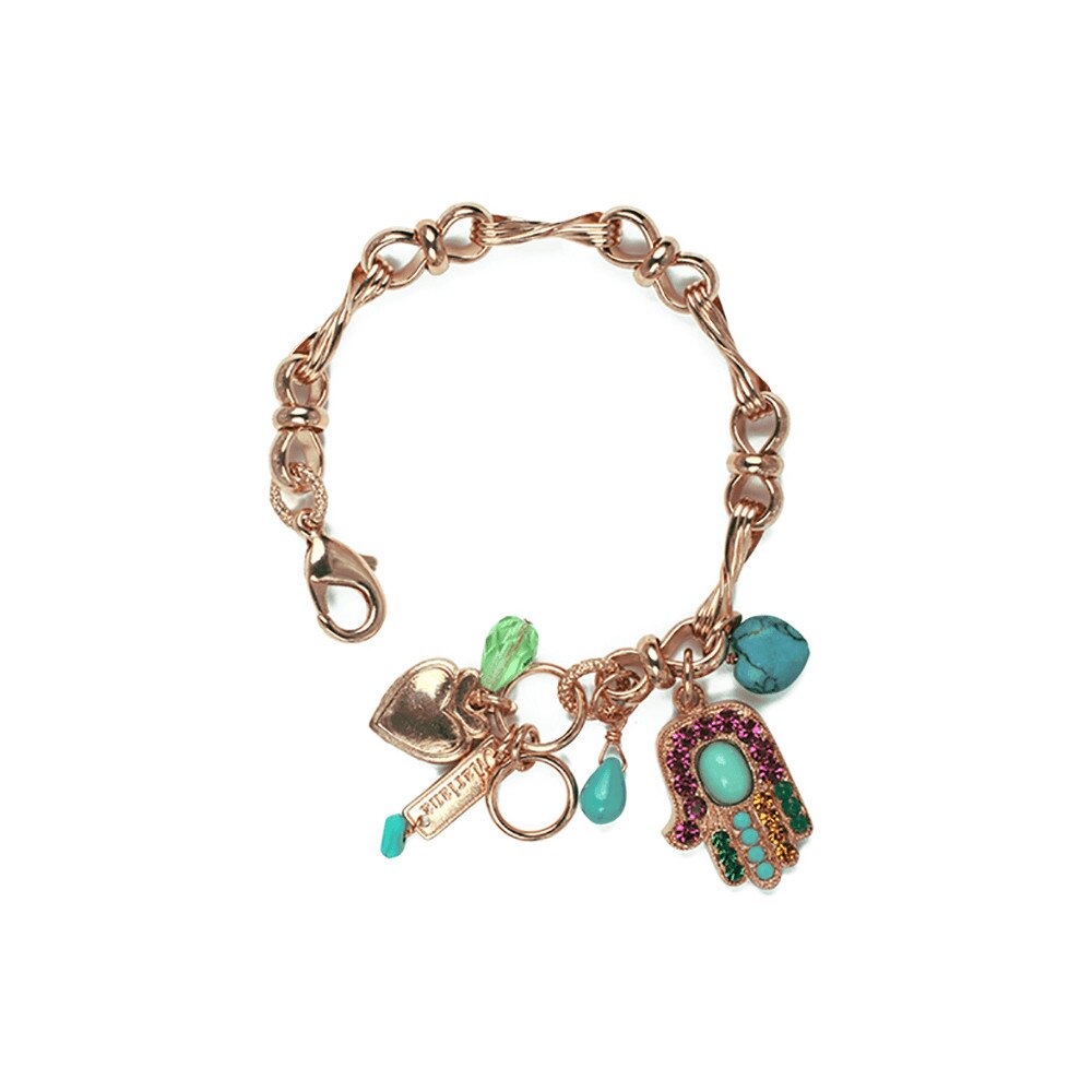 Bratara placata cu Aur roz de 24K, Cristale, Happy Days by Roxannes - Mariana Jewellery, Multicolor 4026/1-1007rg