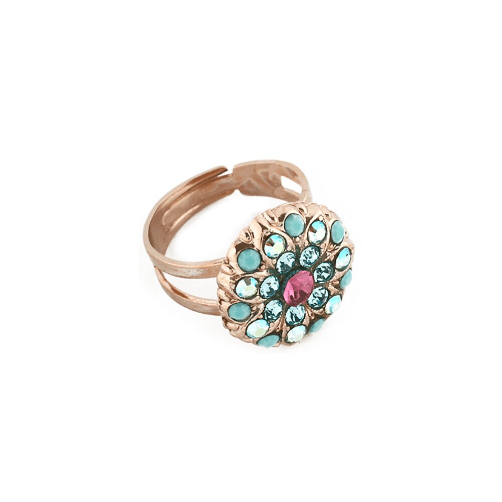 Inel placat cu Aur roz de 24K, Cristale, Guardian Angel by Roxannes - Mariana Jewellery, Multicolor 7217-3711RG