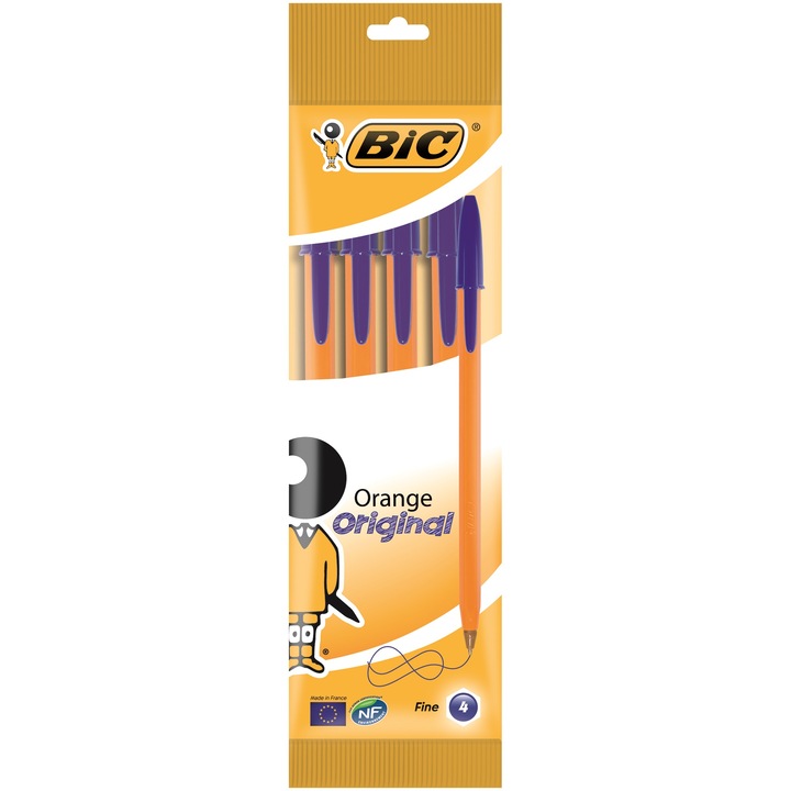 Синя химикалка Bic Orange Fine, 4 бр./компл