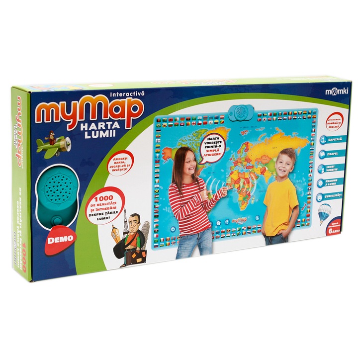 Harta interactiva a lumii Momki, bilingv, romana-engleza