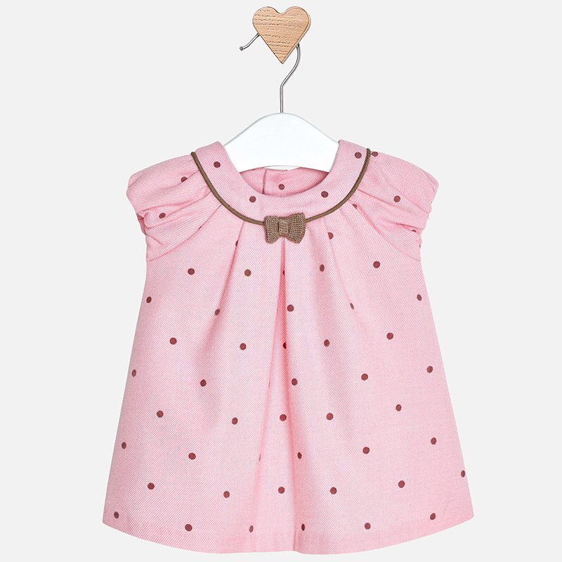 Rochie, Mayoral, cu buline, bebe fetita, roz, 0-1 luna