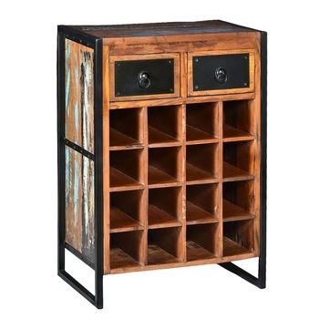 Suport sticle vin vidaXL, Lemn reciclat, Multicolor, 54 x 35 x 80 cm Suport sticle vin vidaXL, Lemn reciclat, Multicolor, 54 x 35 x 80 cm