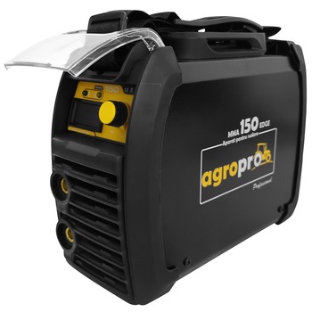 Pachet aparat de sudura, profesional AgroPro MMA 150 Edge, tip inverter, 155A, Black Edition, Tehnologie IGBT , Trusa transport Pachet aparat de sudura, profesional AgroPro MMA 150 Edge, tip inverter, 155A, Black Edition, Tehnologie IGBT , Trusa transport