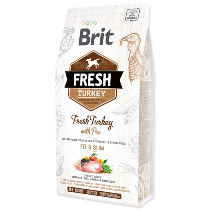 Hrana uscata pentru caini Brit Fresh, Curcan si mazare, 12kg