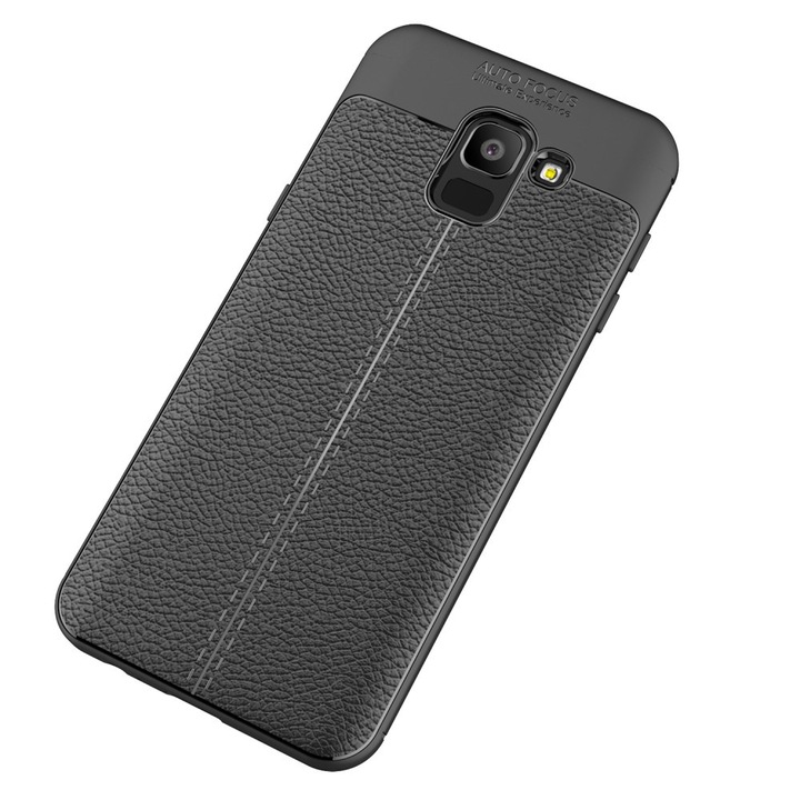 Силиконов калъф Leather Case за Samsung J6 2018 , Черен
