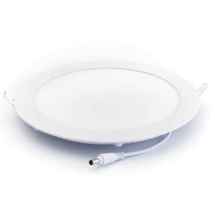 Plafoniera Keramix, Claren Slim LED, Rotund, 18W, 6500K, 1620 lm, IP20, 225 mm, Alb