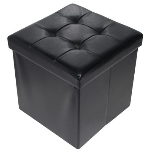 Set 2 Taburete pliabil Grunberg cu spatiu de depozitare, greutate suportata 150 kg, 38X38X38 cm, TB58/Negru