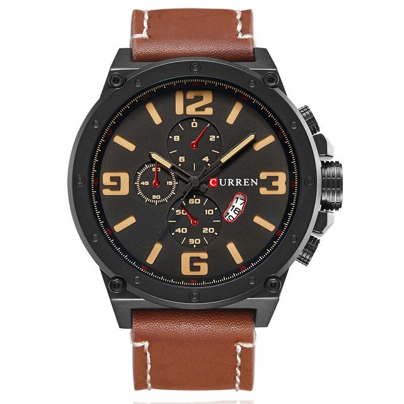 Ceas barbatesc CURREN, dark brown