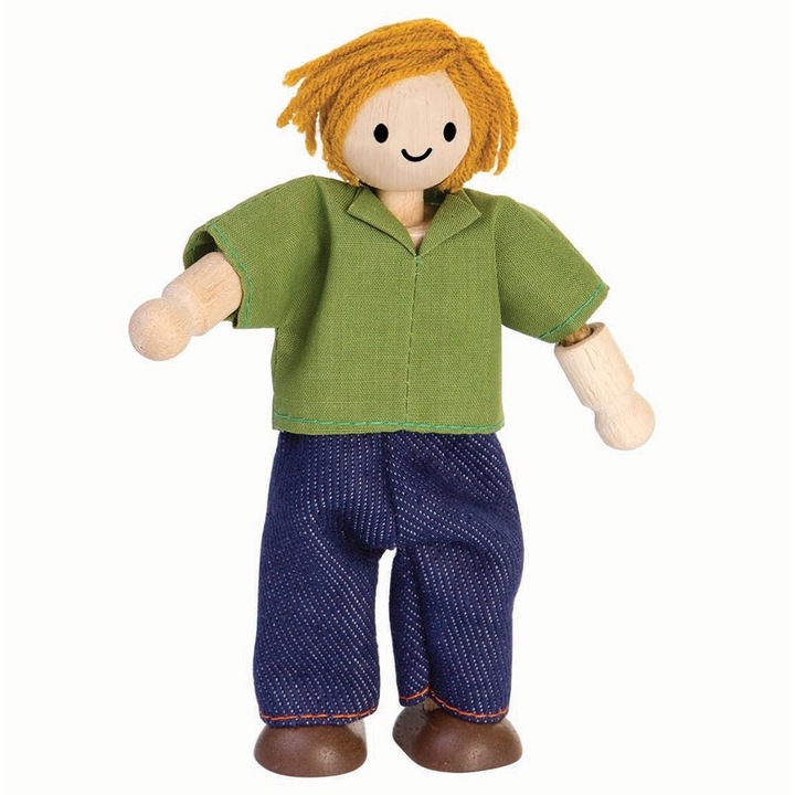 Plan Toys дървена и текстилна фермерска кукла