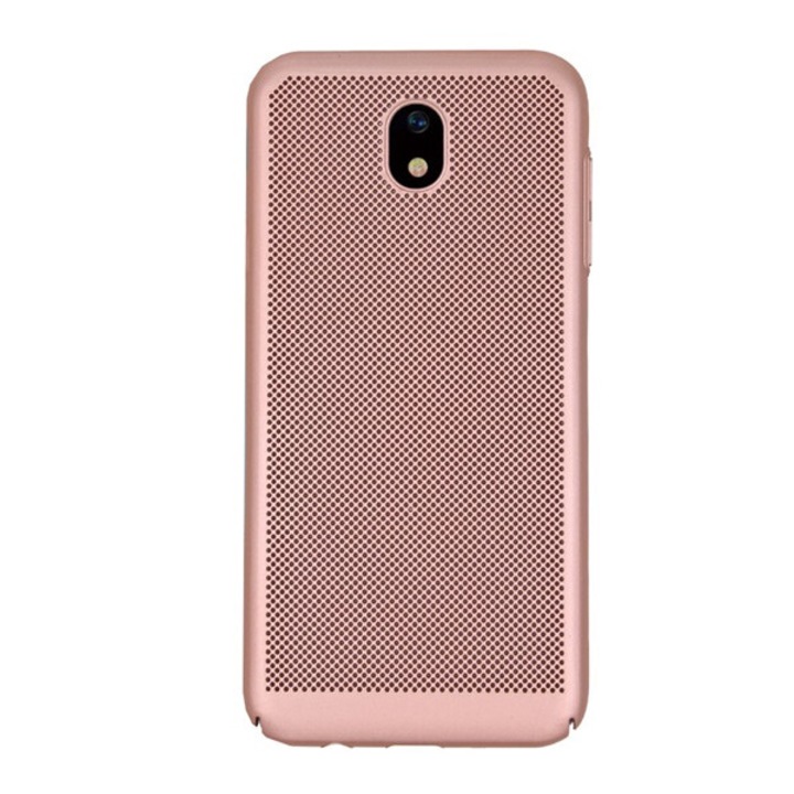 Gigapack műanyag mobiltelefon tok, gumírozott, lyukacsos, rozéarany, kompatibilis: Samsung Galaxy J5, 2017, SM-J530 EU