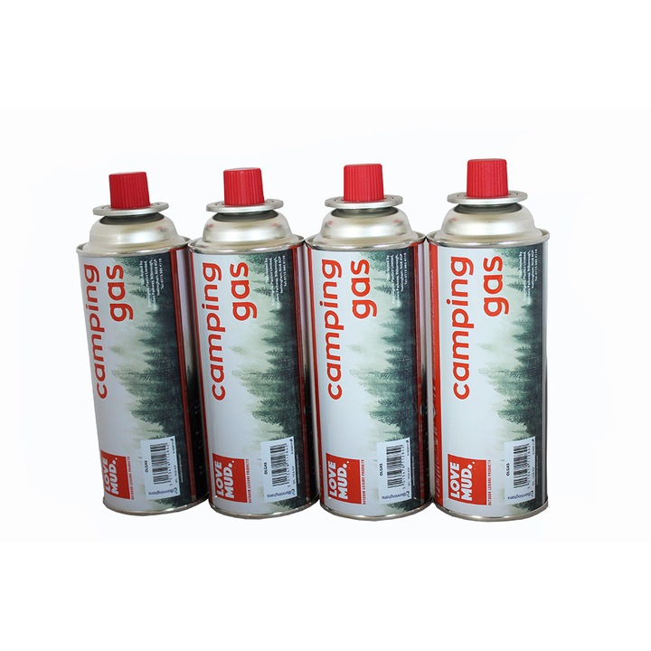 Set cartuse gaz butan, pentru camping si drumetii, 4 bucati, 227gr, Love MUD