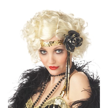 Peruca blond platinat anii 20 Jazz Baby Peruca blond platinat anii 20 Jazz Baby