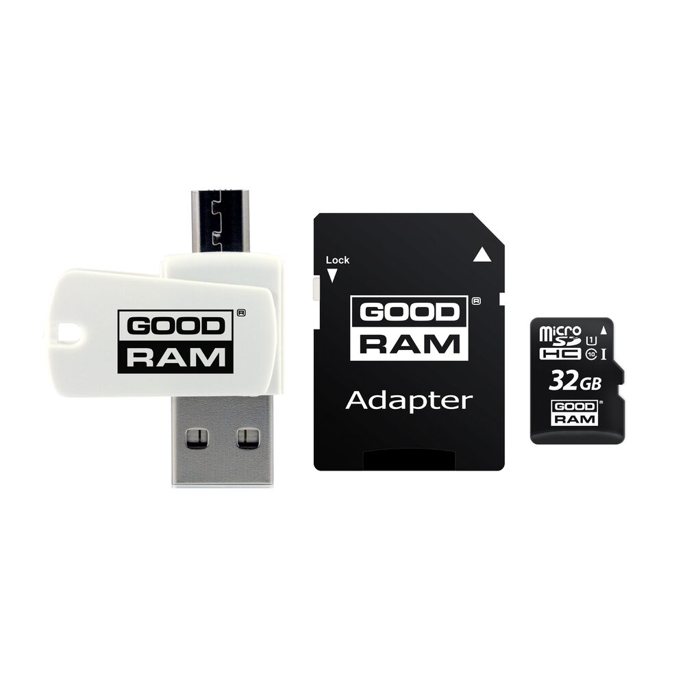 Card de Memorie MicroSD GoodRam 32 GB, Clasa 10, Cititor Card (MicroUSB), Adaptor SD