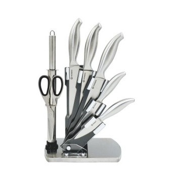 Set cutite 8 piese , otel inoxidabil cu suport Inox Set cutite 8 piese , otel inoxidabil cu suport Inox