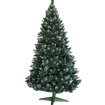 Brad de Craciun Artificial Verde Nevada cu Zapada pe Varfuri si Conuri 120 cm si Suport Cadou Brad de Craciun Artificial Verde Nevada cu Zapada pe Varfuri si Conuri 120 cm si Suport Cadou
