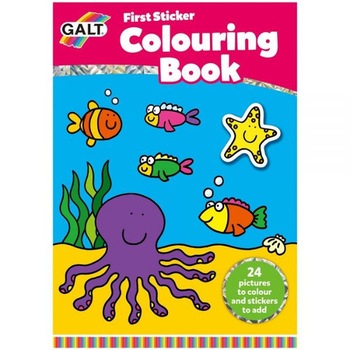 First Galt Sticker Colouring Book - Prima Carte de Colorat + Abtibilduri First Galt Sticker Colouring Book - Prima Carte de Colorat + Abtibilduri