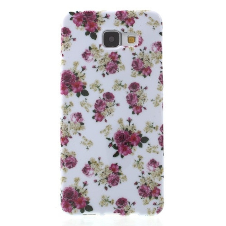 Hátlapvédő telefontok gumi / szilikon (bazsarózsa minta) Fehér [Samsung Galaxy A5 (2016) (SM-A510F) ]